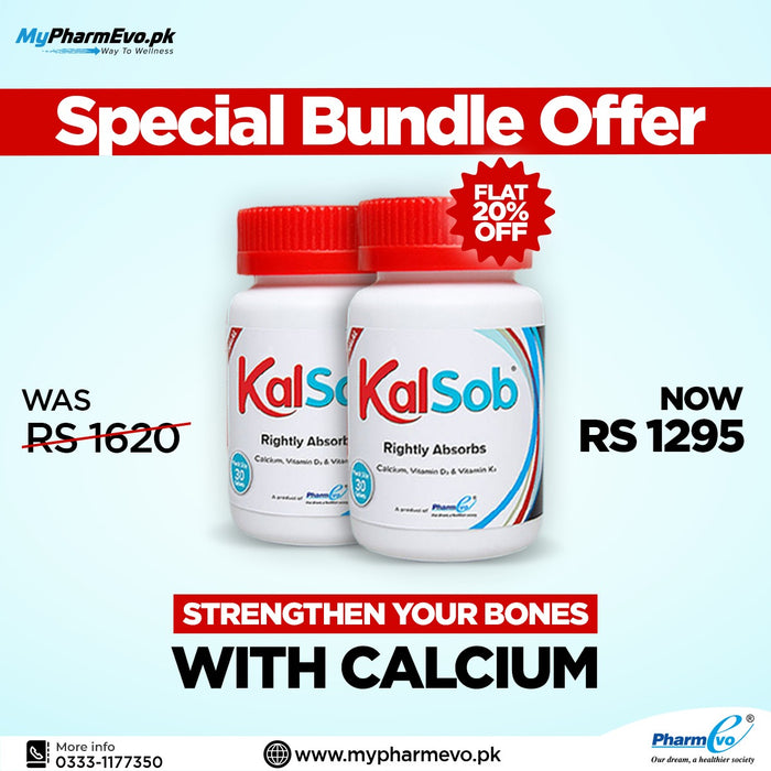 Kalsob - Bundle of 2 - Calcium with Vitamin K2 and D3 in Pakistan