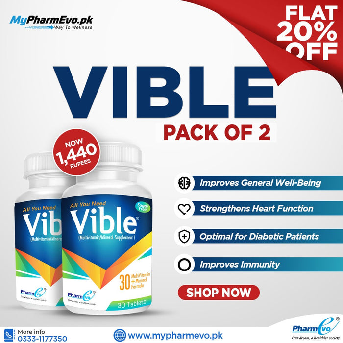 Vible - Bundle of 2 - Sugar Free Multivitamin For Men and Women In Pakistan
